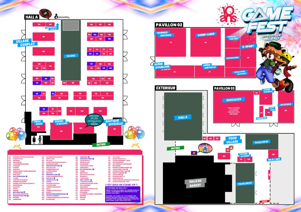 Plan du Gamefest 2025 à Charleville-Mézières